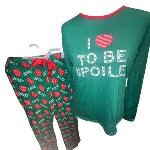 Y2K Fleece Pajamas “I Love To Be Spoiled”